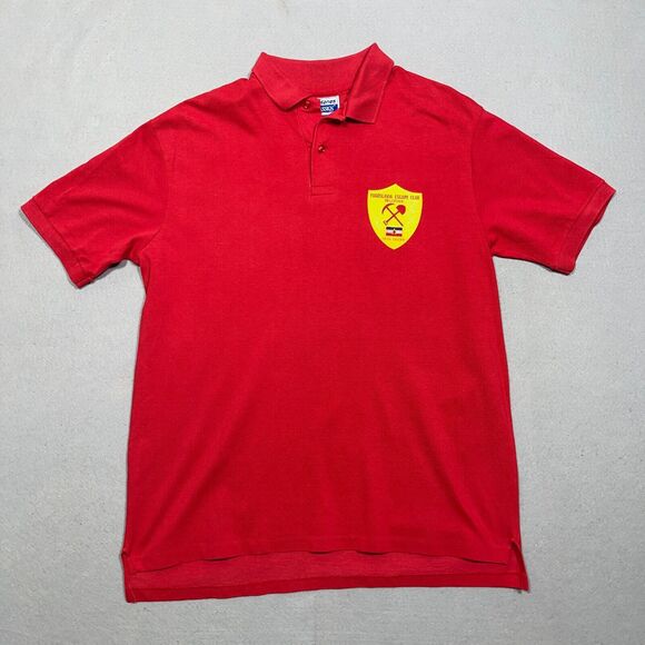 Vintage Polo Shirt XL Men XL Red Yugoslavia Escape Club Belgrade USA Made 80s - Picture 1 of 9